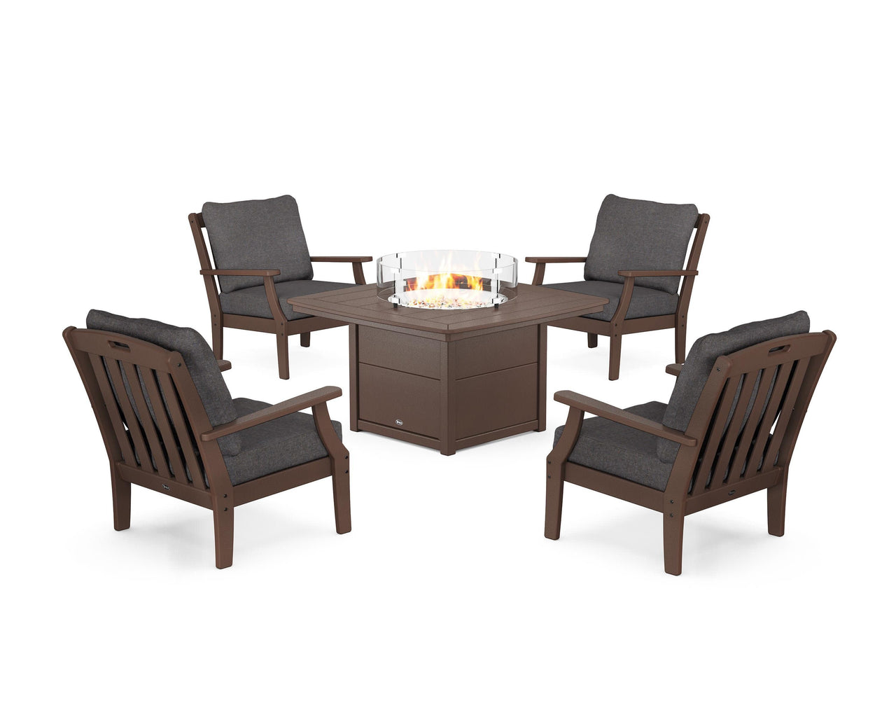 Trex Yacht Club 5-Piece Deep Seating Set with Fire Pit Table