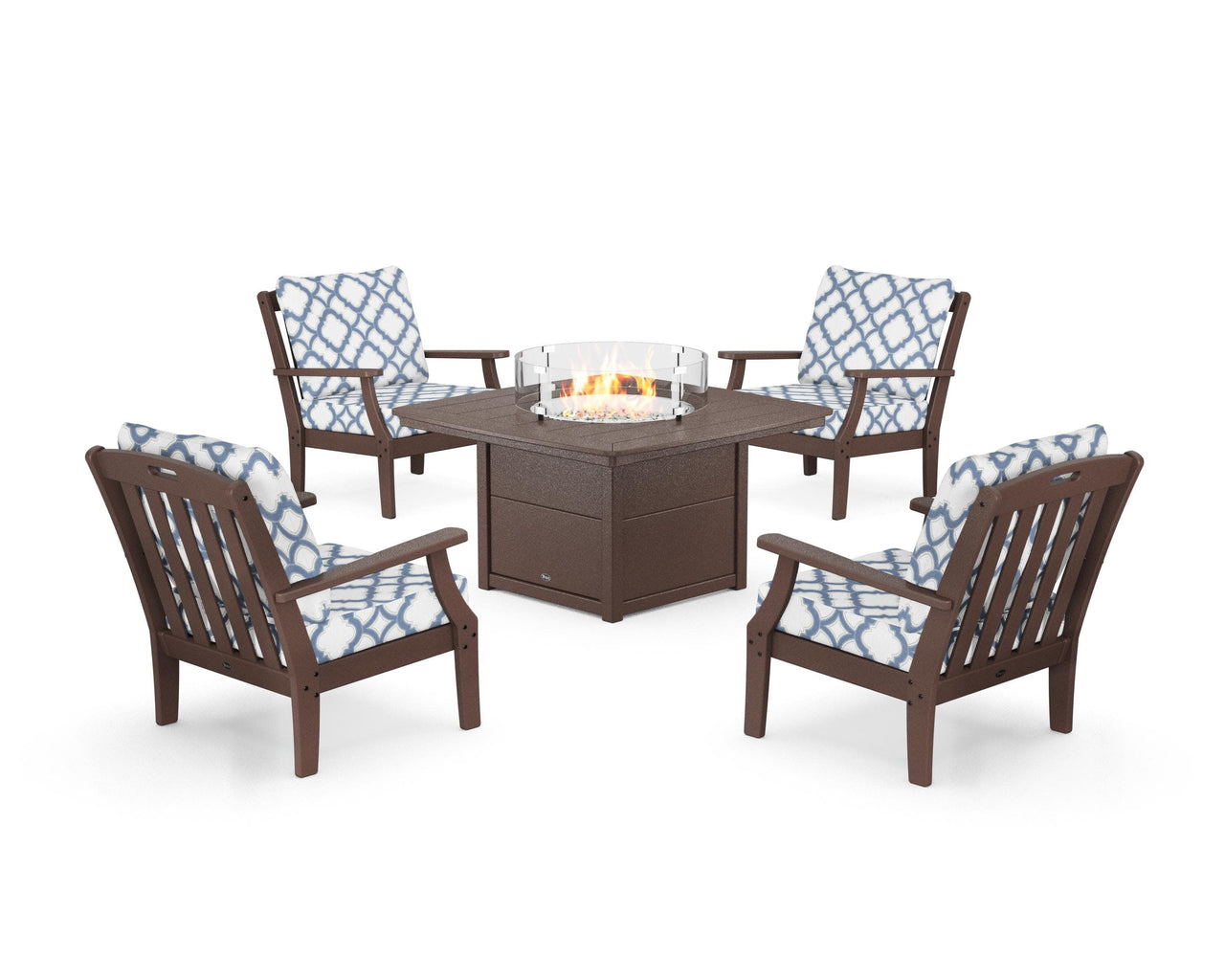 Trex Yacht Club 5-Piece Deep Seating Set with Fire Pit Table