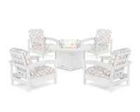 Thumbnail for Trex Rockport 5-Piece Deep Seating Set with Round Fire Pit Table