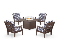 Thumbnail for Trex Yacht Club 5-Piece Deep Seating Set with Square Fire Pit Table