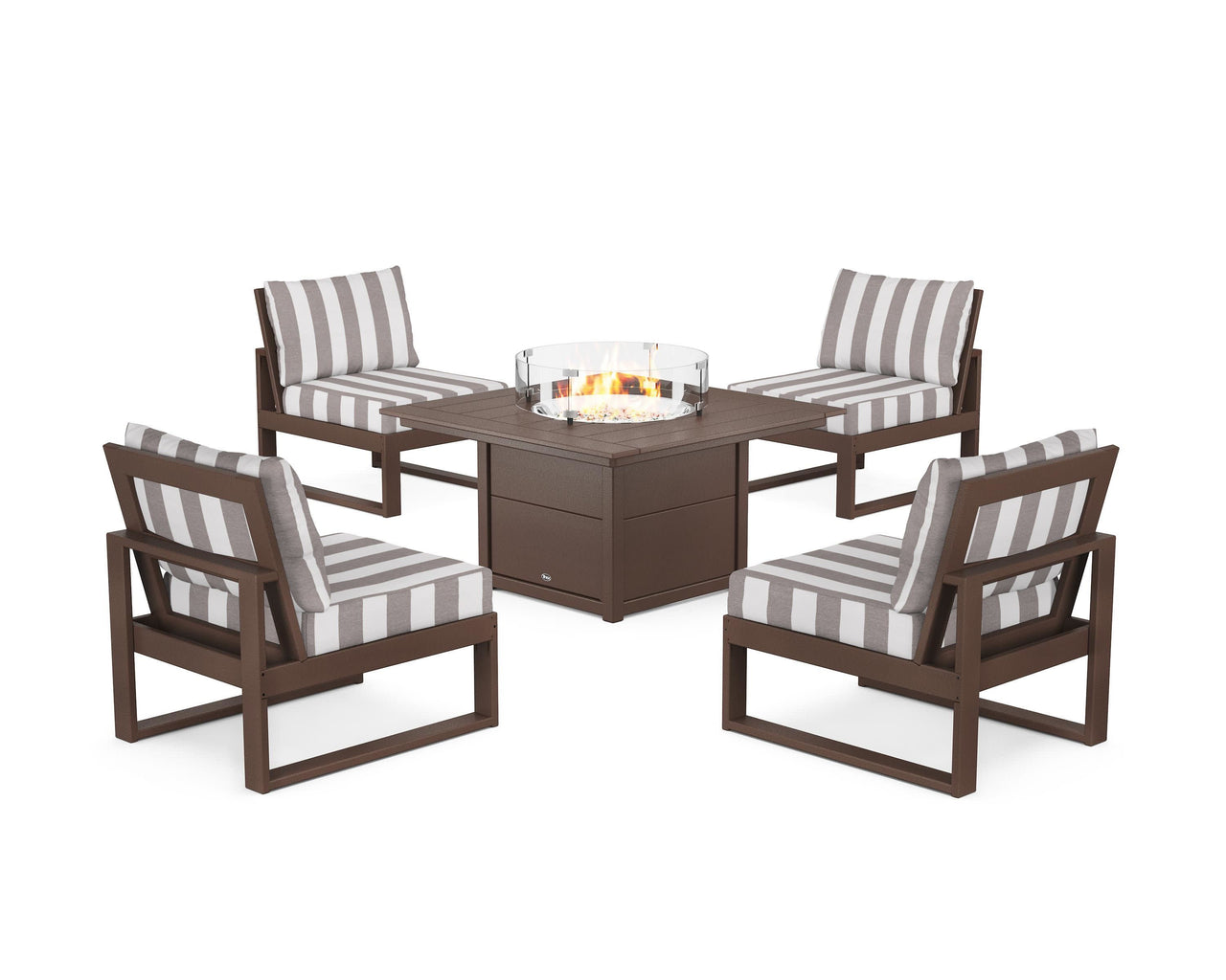 Trex Eastport Modular 5-Piece Deep Seating Set with Square Fire Pit Table