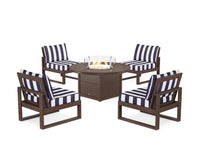 Thumbnail for Trex Eastport Modular 5-Piece Deep Seating Set with Round Fire Pit Table