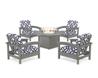 Thumbnail for Trex Rockport 5-Piece Deep Seating Set with Round Fire Pit Table