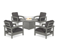 Thumbnail for Trex Rockport 5-Piece Deep Seating Set with Round Fire Pit Table