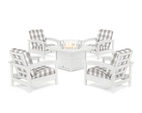 Thumbnail for Trex Rockport 5-Piece Deep Seating Set with Yacht Club Fire Pit Table