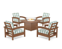 Thumbnail for Trex Rockport 5-Piece Deep Seating Set with Yacht Club Fire Pit Table