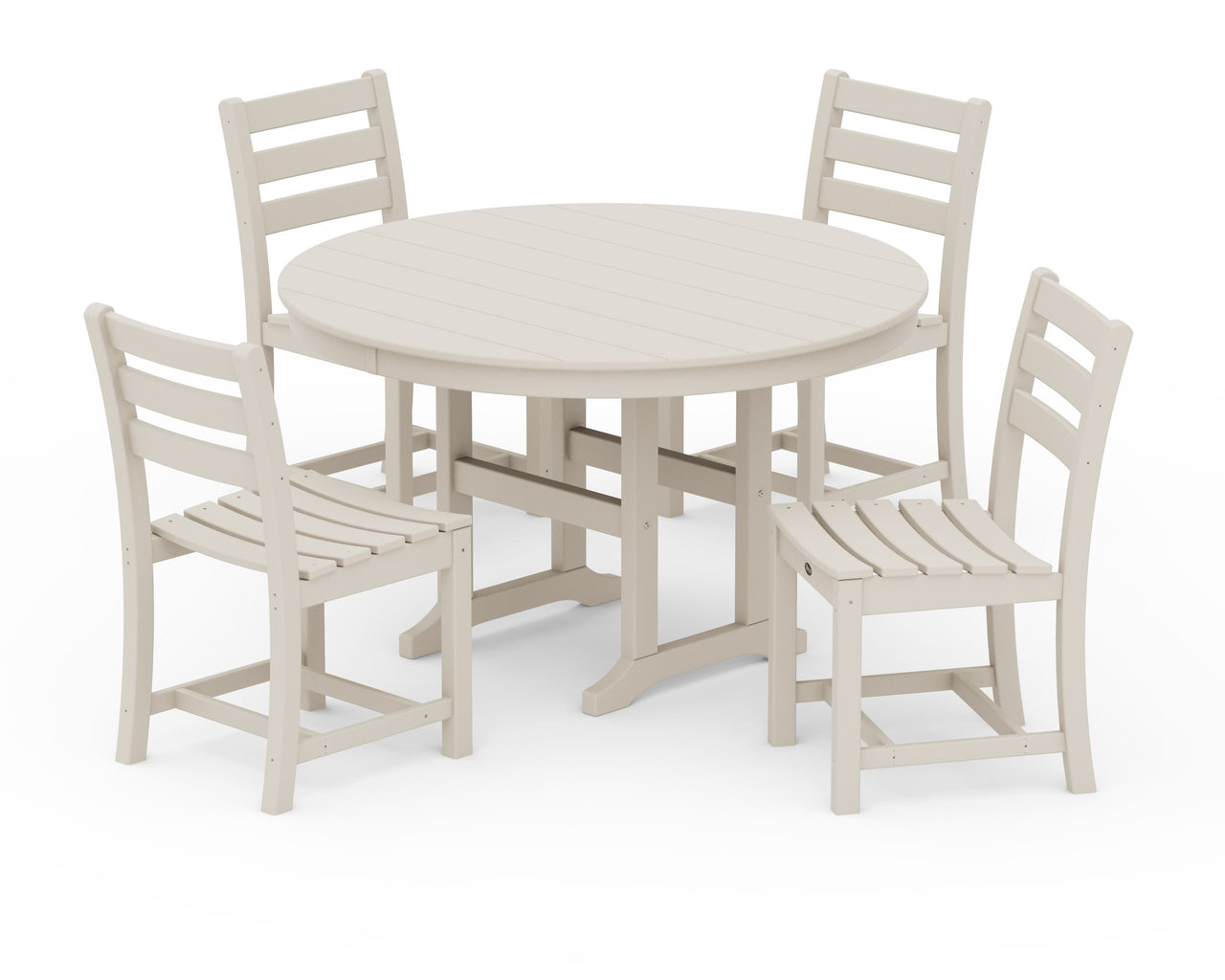 Trex Monterey Bay 5-Piece Round Side Chair Dining Set - Sand Castle