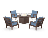 Thumbnail for Trex Yacht Club 5-Piece Deep Seating Set with Round Fire Pit Table