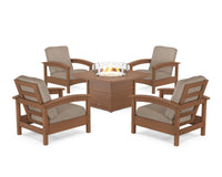 Thumbnail for Trex Rockport 5-Piece Deep Seating Set with Yacht Club Fire Pit Table
