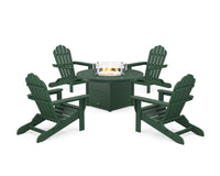 Thumbnail for Trex 5-Piece Monterey Bay Folding Adirondack Conversation Set with Fire Pit Table