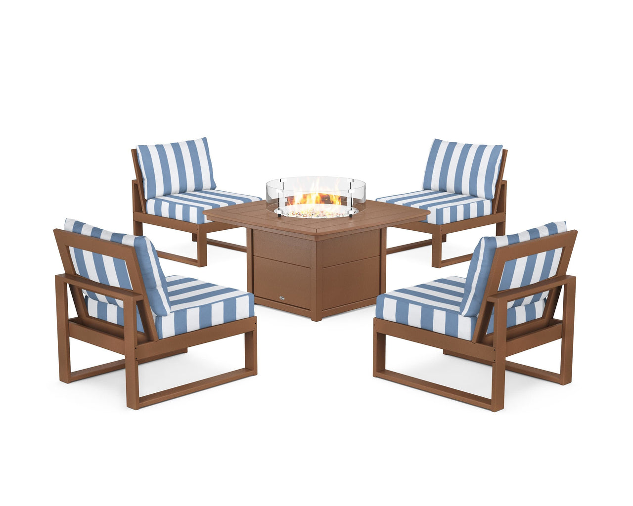 Trex Eastport Modular 5-Piece Deep Seating Set with Yacht Club Fire Pit Table