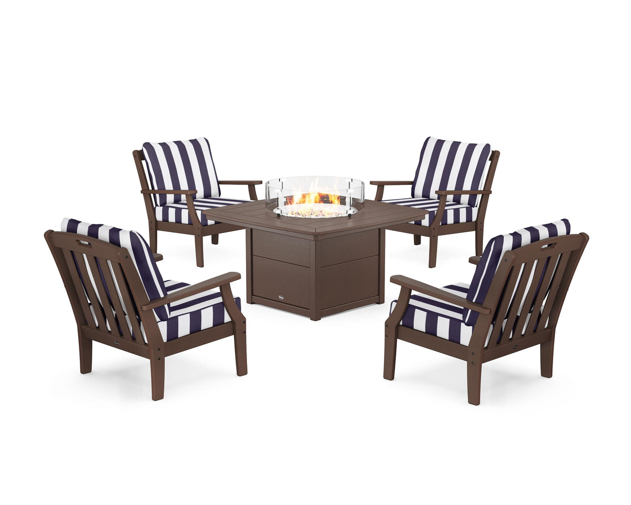 Trex Yacht Club 5-Piece Deep Seating Set with Fire Pit Table
