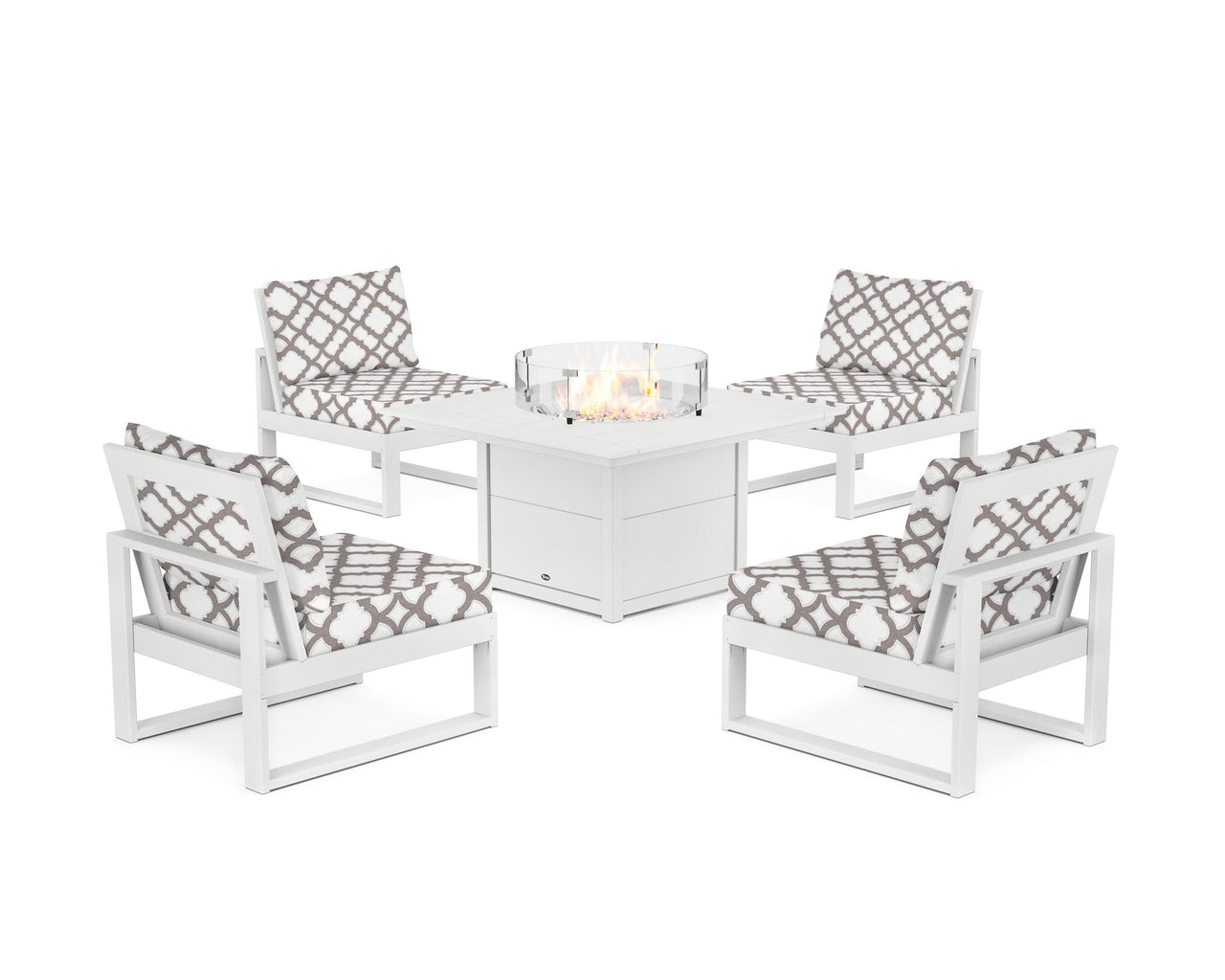 Trex Eastport Modular 5-Piece Deep Seating Set with Square Fire Pit Table