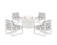 Thumbnail for Trex Eastport Modular 5-Piece Deep Seating Set with Square Fire Pit Table