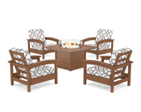 Thumbnail for Trex Rockport 5-Piece Deep Seating Set with Square Fire Pit Table