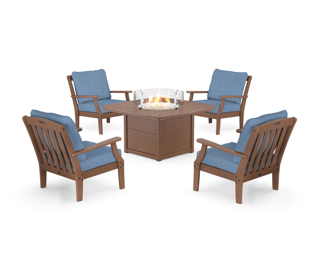 Trex Yacht Club 5-Piece Deep Seating Set with Fire Pit Table