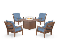 Thumbnail for Trex Yacht Club 5-Piece Deep Seating Set with Fire Pit Table