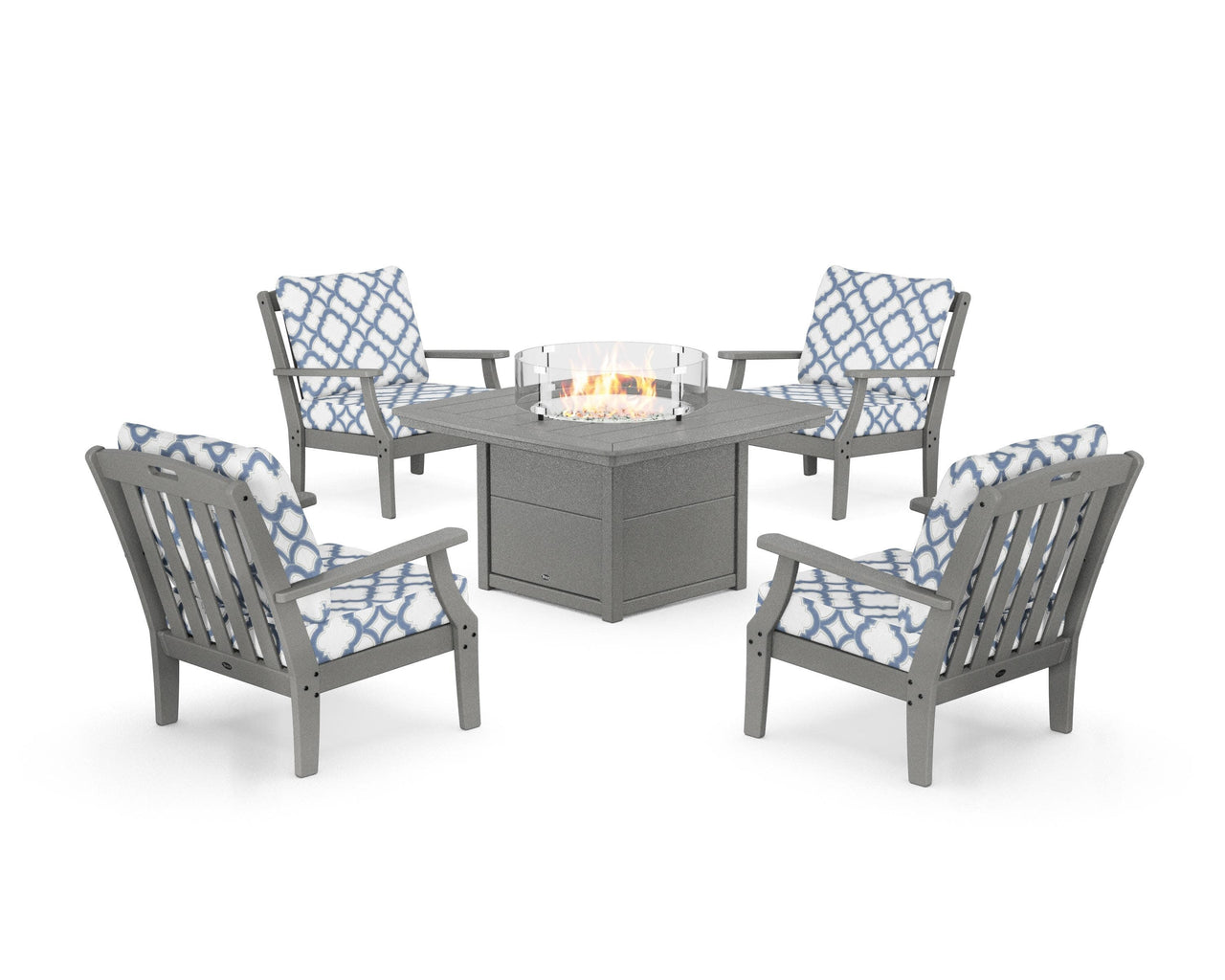 Trex Yacht Club 5-Piece Deep Seating Set with Fire Pit Table