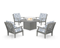 Thumbnail for Trex Yacht Club 5-Piece Deep Seating Set with Fire Pit Table