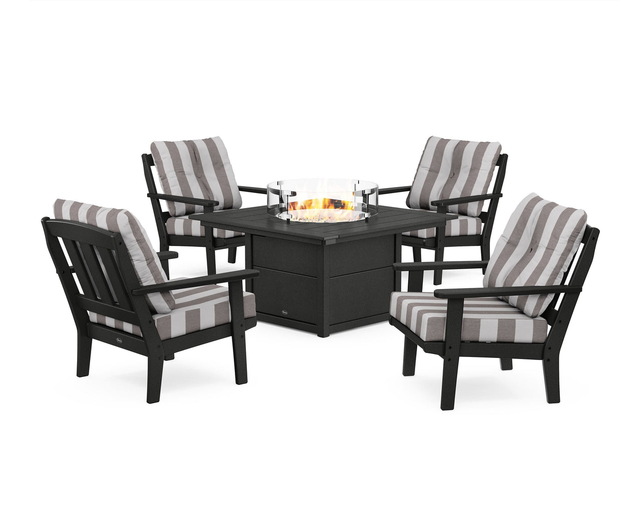 Trex Cape Cod 5-Piece Deep Seating Set with Fire Pit Table