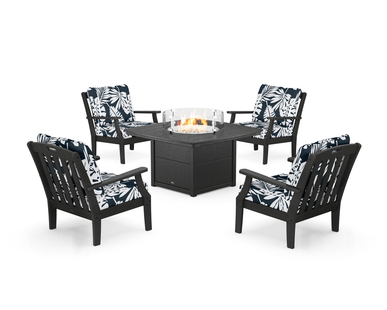 Trex Yacht Club 5-Piece Deep Seating Set with Fire Pit Table