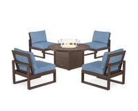 Thumbnail for Trex Eastport Modular 5-Piece Deep Seating Set with Round Fire Pit Table