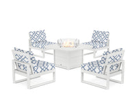 Thumbnail for Trex Eastport Modular 5-Piece Deep Seating Set with Yacht Club Fire Pit Table