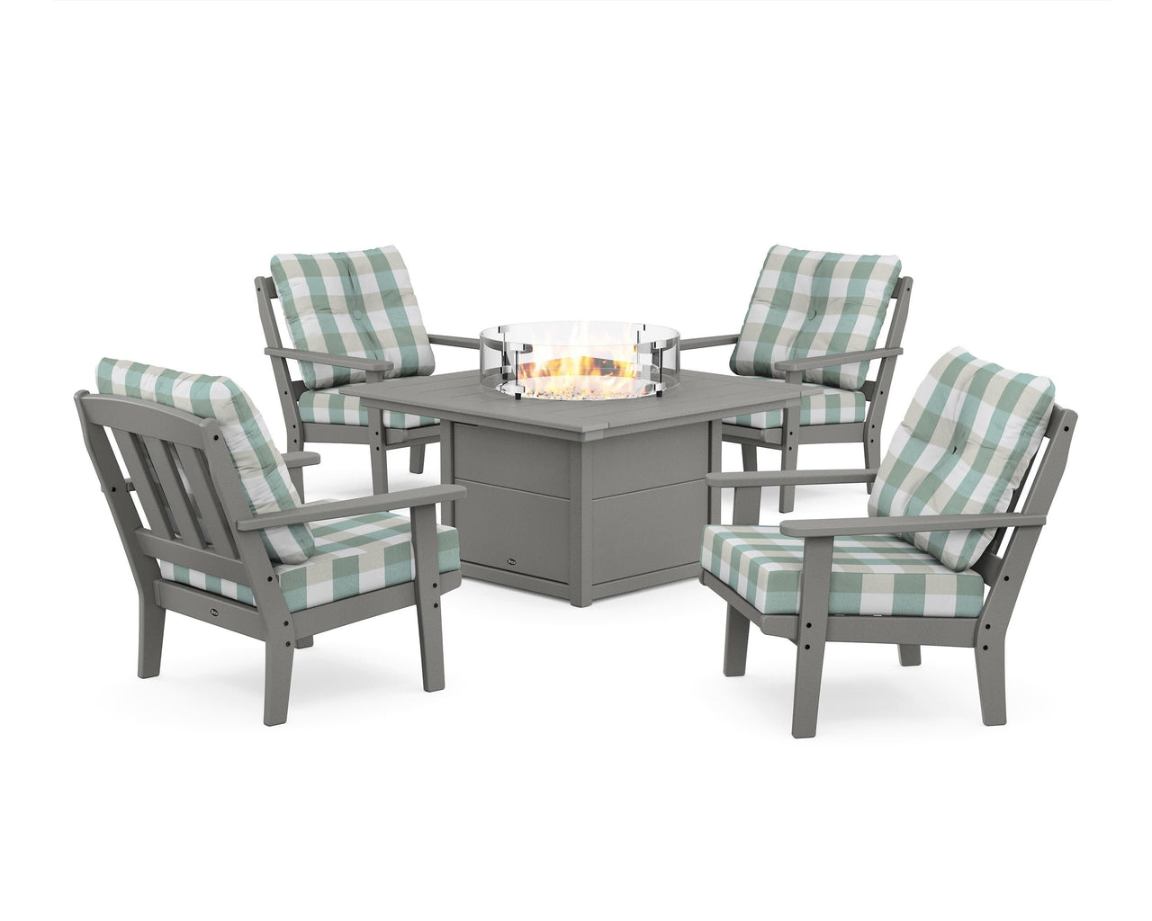 Trex Cape Cod 5-Piece Deep Seating Set with Fire Pit Table