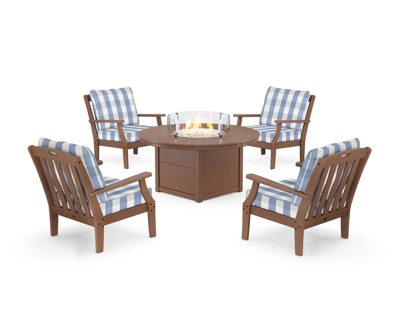 Trex Yacht Club 5-Piece Deep Seating Set with Round Fire Pit Table