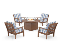 Thumbnail for Trex Yacht Club 5-Piece Deep Seating Set with Round Fire Pit Table