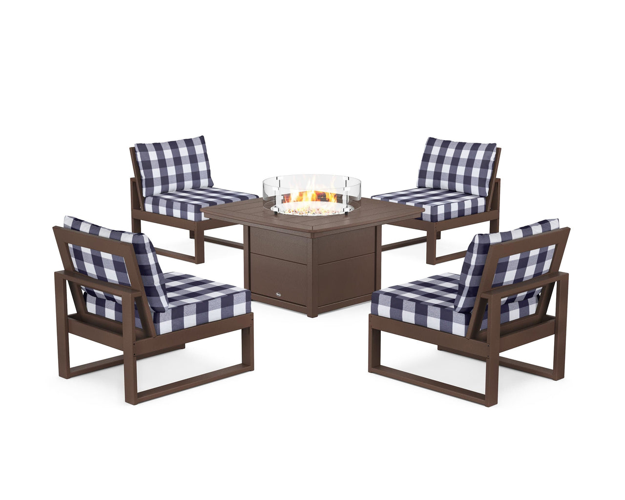 Trex Eastport Modular 5-Piece Deep Seating Set with Yacht Club Fire Pit Table
