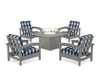 Thumbnail for Trex Rockport 5-Piece Deep Seating Set with Yacht Club Fire Pit Table