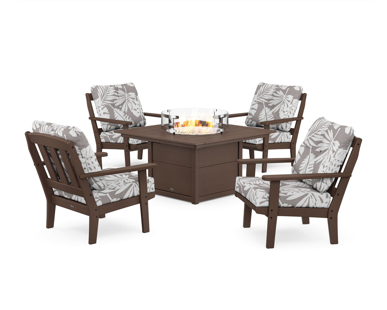 Trex Cape Cod 5-Piece Deep Seating Set with Fire Pit Table