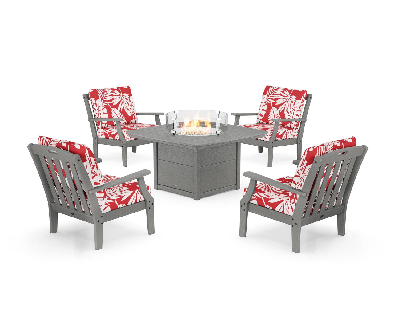 Trex Yacht Club 5-Piece Deep Seating Set with Fire Pit Table