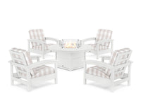 Thumbnail for Trex Rockport 5-Piece Deep Seating Set with Round Fire Pit Table