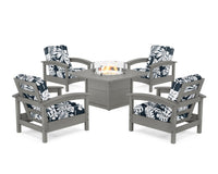 Thumbnail for Trex Rockport 5-Piece Deep Seating Set with Square Fire Pit Table