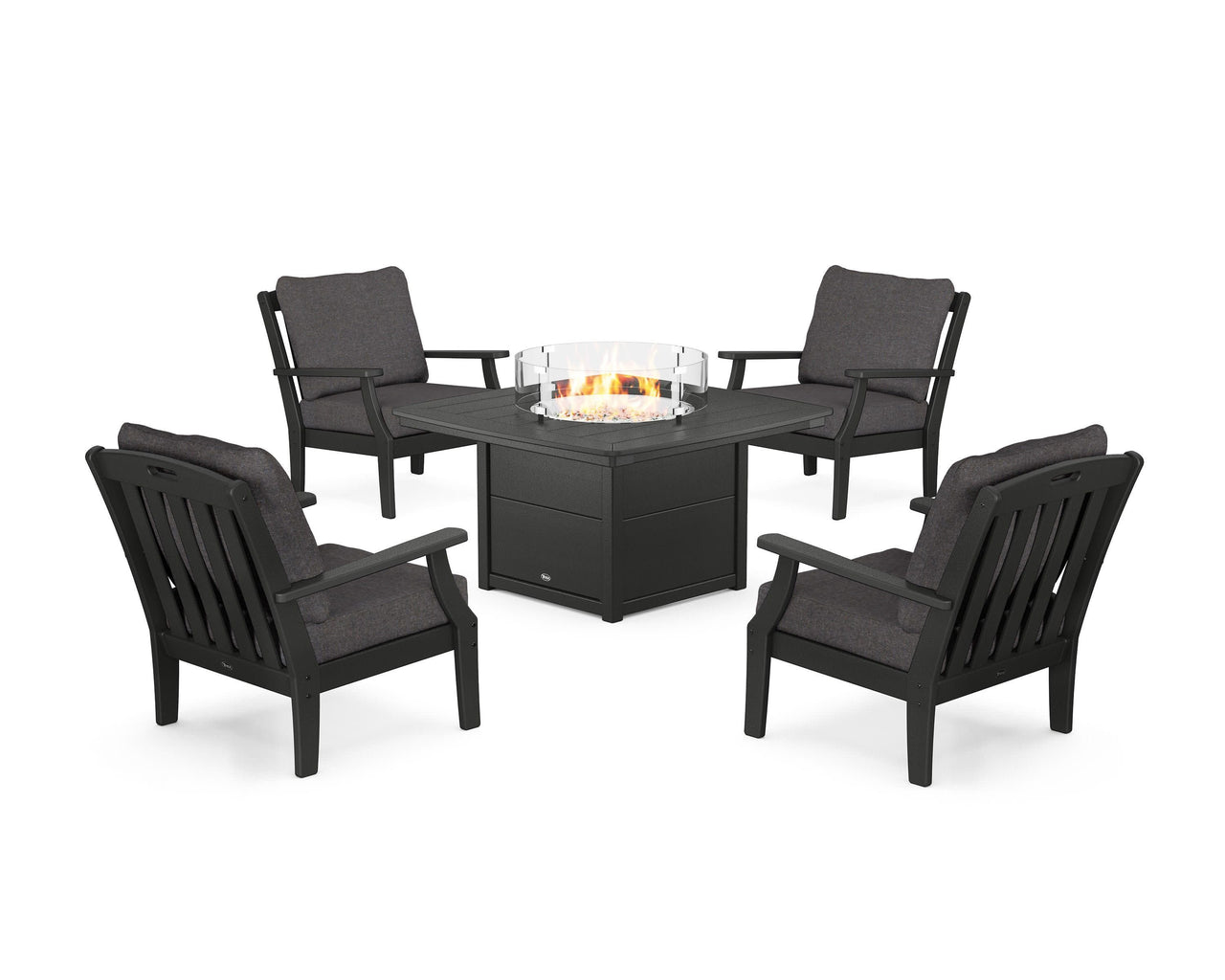 Trex Yacht Club 5-Piece Deep Seating Set with Fire Pit Table