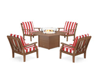 Thumbnail for Trex Yacht Club 5-Piece Deep Seating Set with Square Fire Pit Table