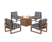 Thumbnail for Trex Eastport Modular 5-Piece Deep Seating Set with Round Fire Pit Table