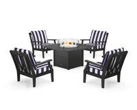 Thumbnail for Trex Yacht Club 5-Piece Deep Seating Set with Square Fire Pit Table