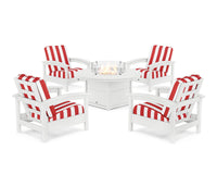 Thumbnail for Trex Rockport 5-Piece Deep Seating Set with Round Fire Pit Table