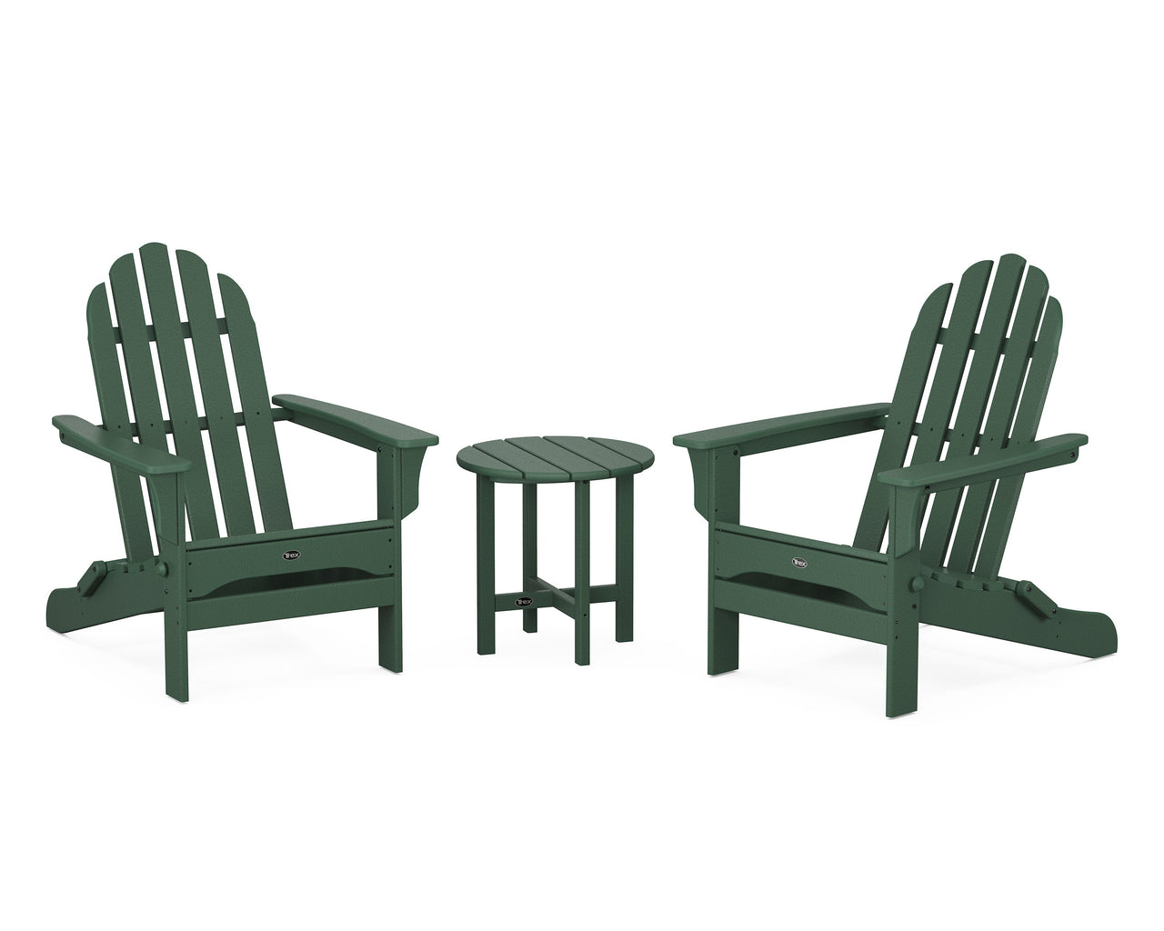 Trex Cape Cod Folding Adirondack Set with Side Table