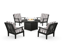 Thumbnail for Trex Yacht Club 5-Piece Deep Seating Set with Round Fire Pit Table