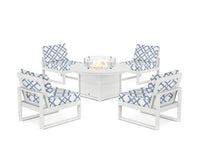 Thumbnail for Trex Eastport Modular 5-Piece Deep Seating Set with Round Fire Pit Table