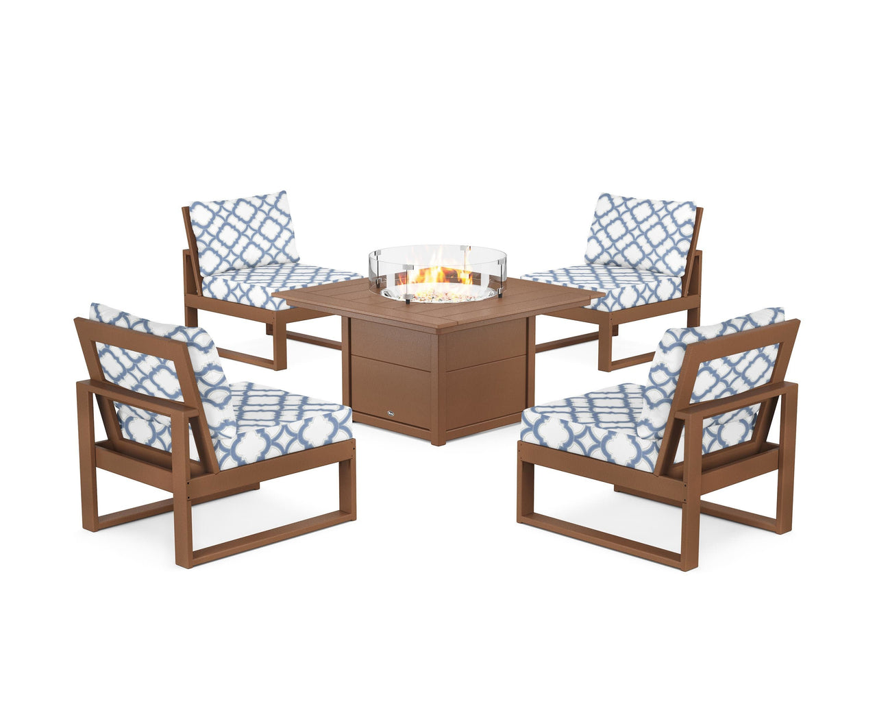 Trex Eastport Modular 5-Piece Deep Seating Set with Square Fire Pit Table
