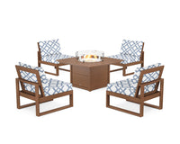 Thumbnail for Trex Eastport Modular 5-Piece Deep Seating Set with Square Fire Pit Table