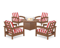 Thumbnail for Trex Rockport 5-Piece Deep Seating Set with Round Fire Pit Table