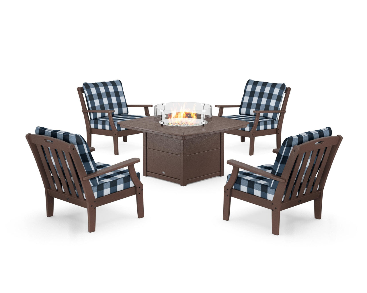 Trex Yacht Club 5-Piece Deep Seating Set with Fire Pit Table