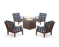 Thumbnail for Trex Yacht Club 5-Piece Deep Seating Set with Fire Pit Table