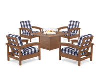 Thumbnail for Trex Rockport 5-Piece Deep Seating Set with Square Fire Pit Table
